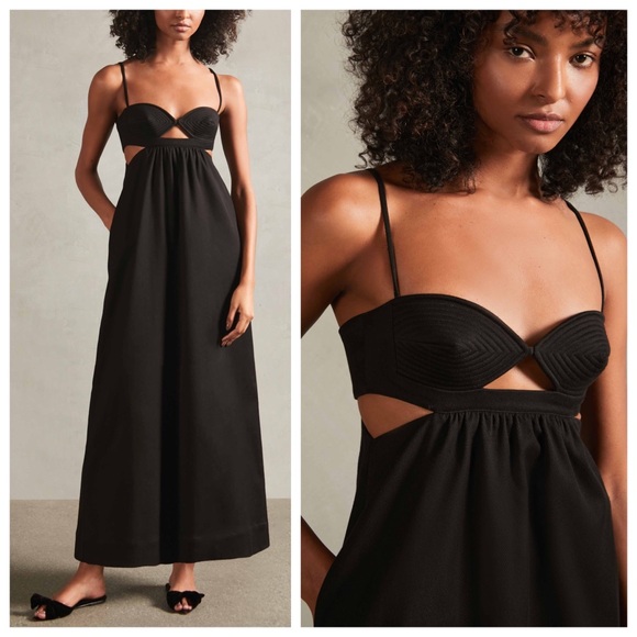 Adriana Degreas Dresses & Skirts - NEW Adriana Degreas Matelasse Cotton Blend Long Dress (Sz S) Cut Out Black